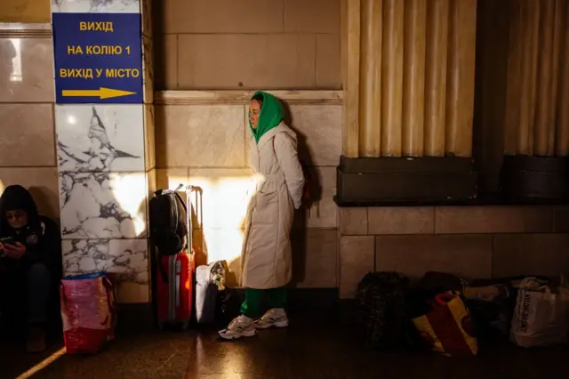 Woman in Kyiv station