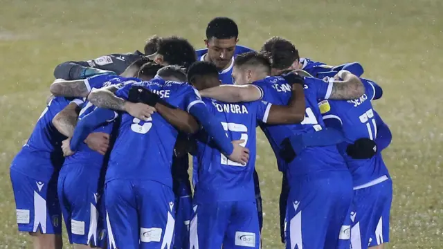 Colchester players huddle