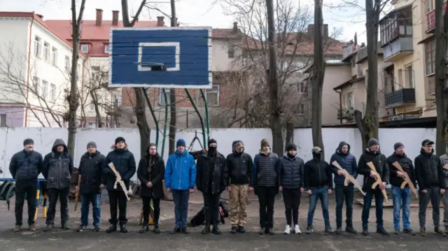 Military exercises on Monday in the western city of Ivano-Frankivsk