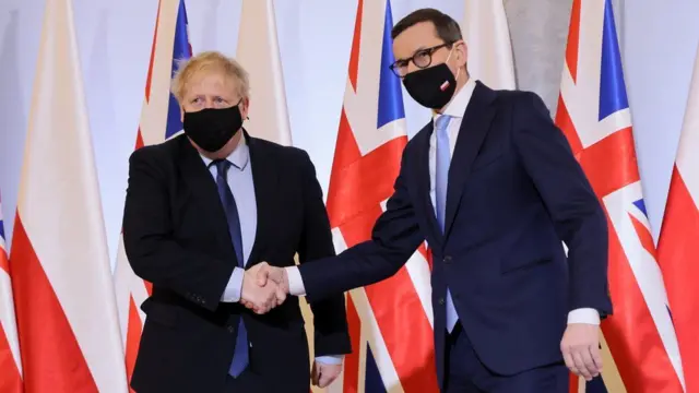 Boris Johnson meets Polish Prime Minister Mateusz Morawiecki.