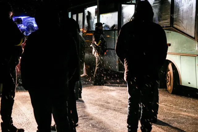 Civilians near the Zaporizhzhia nuclear plant in Ukraine