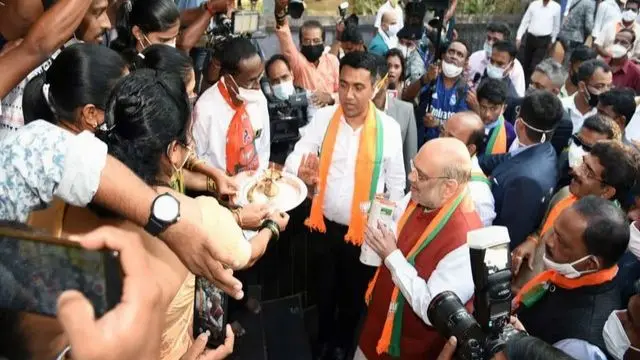 Goa CM Pramod Sawant with India's home minister Amit Shah