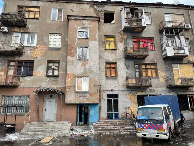 Destruction in Dnipro after Russian air strikes