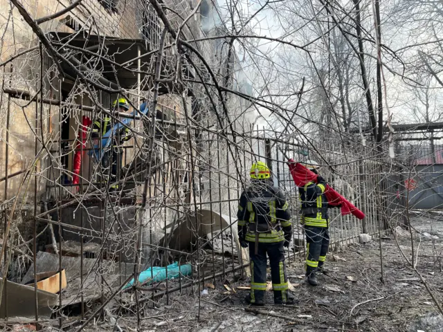 Destruction in Dnipro after Russian air strikes