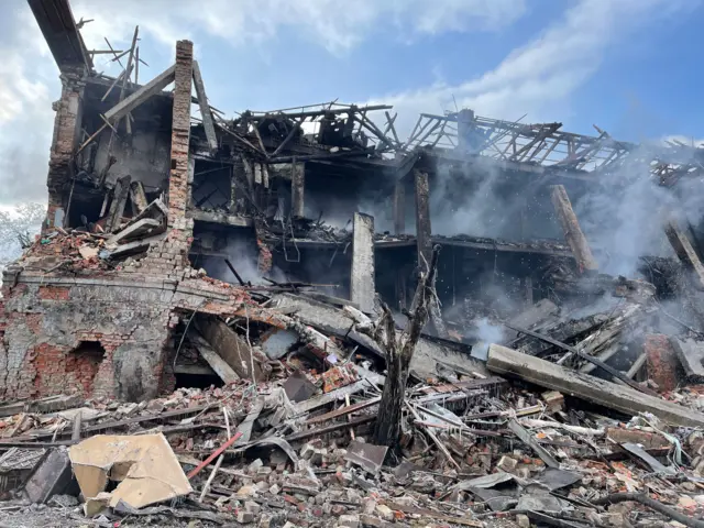 Destruction in Dnipro after Russian air strikes