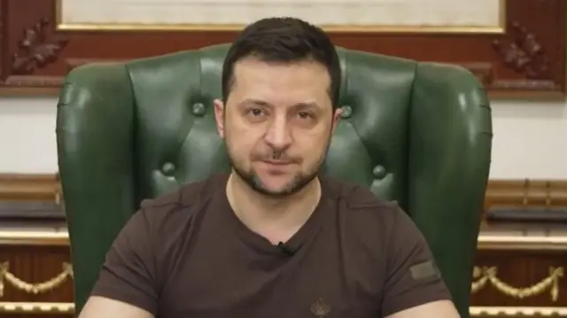 Screenshot of Zelensky video address