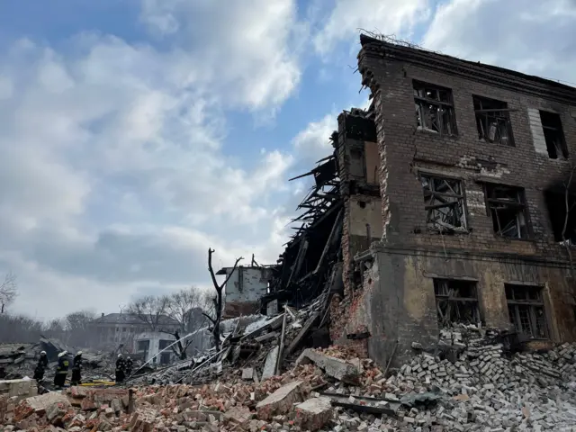 Destruction in Dnipro after Russian air strikes