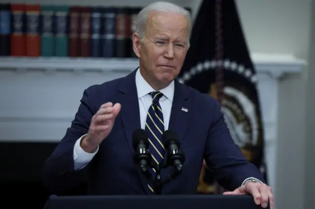 US President Joe Biden announces actions against Russia