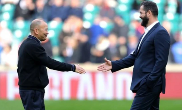 Eddie Jones and Andy Farrell shake hands