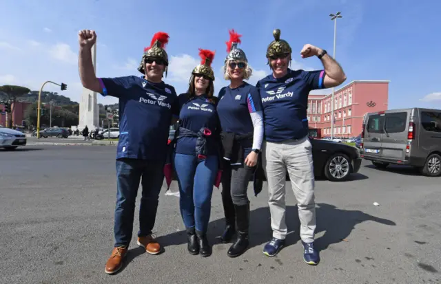 Scotland fans get in the mood for the big game in Rome