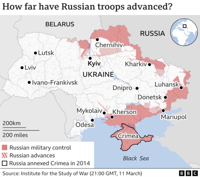 Russian troops advances 11 March