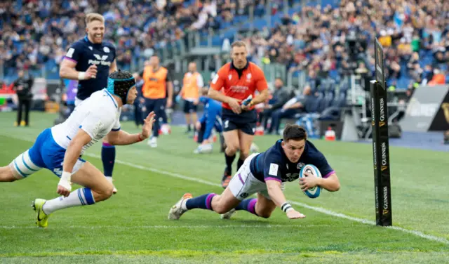 Sam Johnson scores the game's opening try