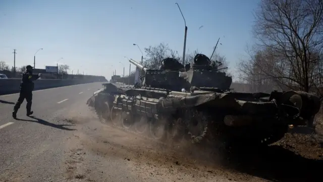 captured Russian tank