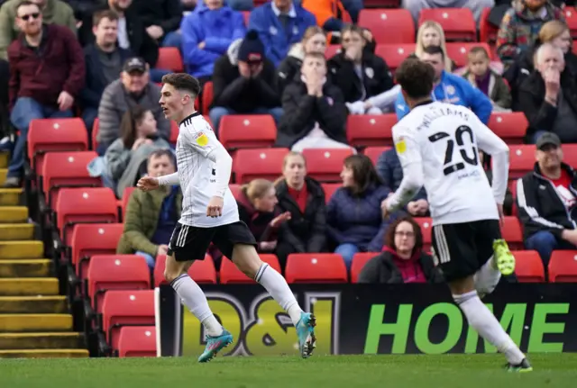 Harry Wilson celebrates his equaliser