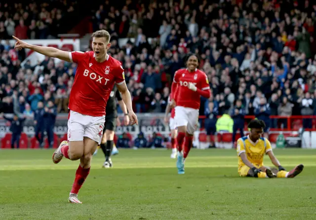 Ryan Yates celebrates his goal