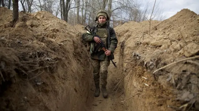 Soldier near Kyiv