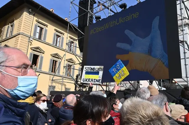 Demonstrators in Florence