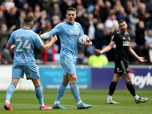 Viktor Gyokeres celebrates his equaliser