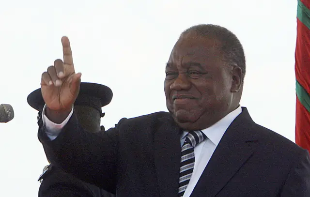 Rupiah Banda is pictured as he is sworn in as Zambia's fourth president in Lusaka on November 2, 2008