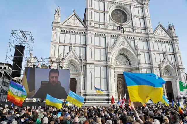 President Zelensky addressing Florence residents