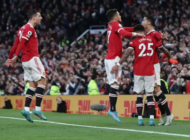 Cristiano Ronaldo of Manchester United celebrates