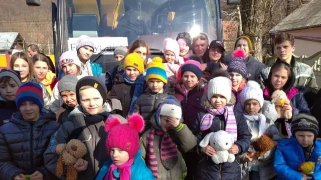 The children and their carers made it to safety after a two-day journey