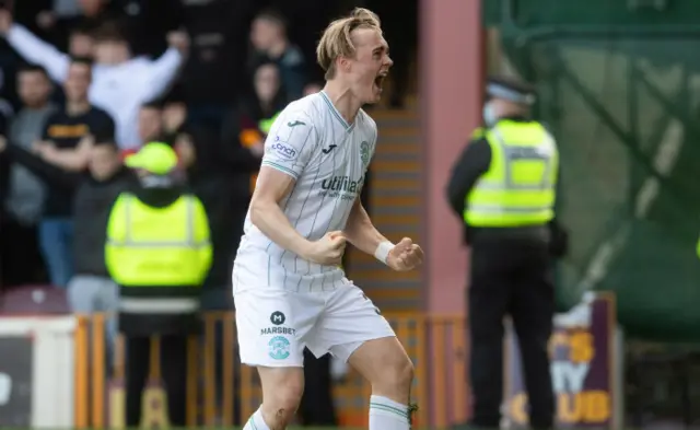 Elias Melkersen scored twice on his first Hibs start