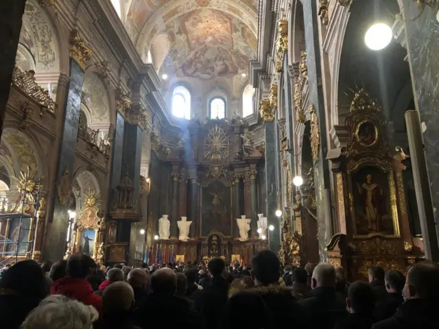 Citizens of Lviv pray for the fallen in Ukraine