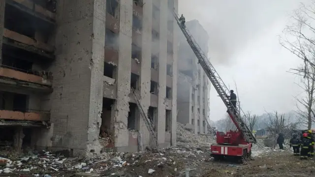 Aftermath of blast in Chernihiv