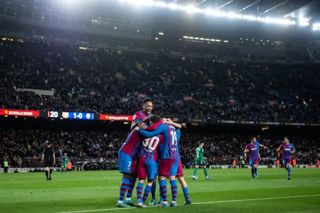 Barcelona players celebrate