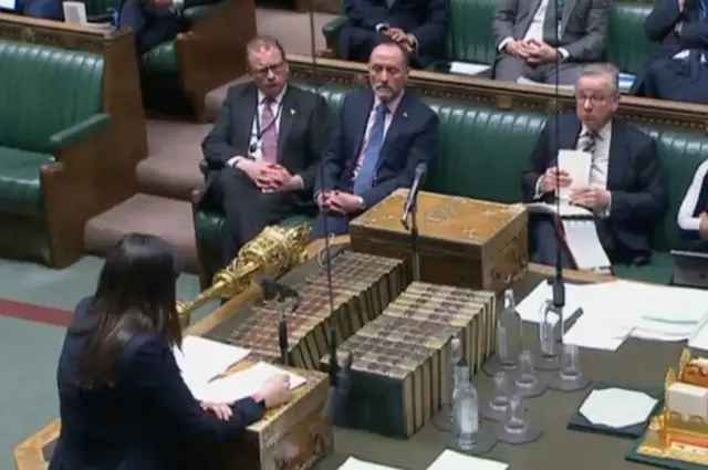 Shadow Foreign Secretary Lisa Nandy addressing Michael Gove in the Commons