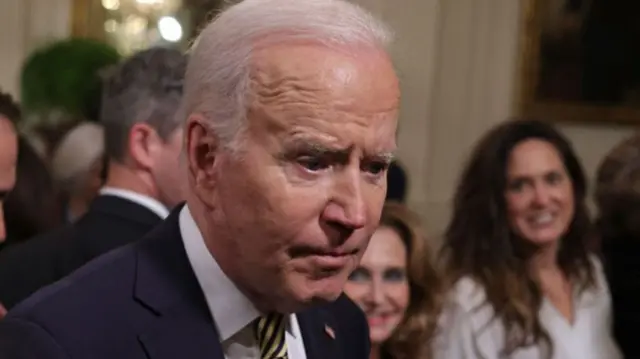 Biden made the remark after speaking at an event unrelated to Ukraine