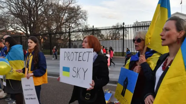 Protesters continued to gather outside the White House on Tuesday