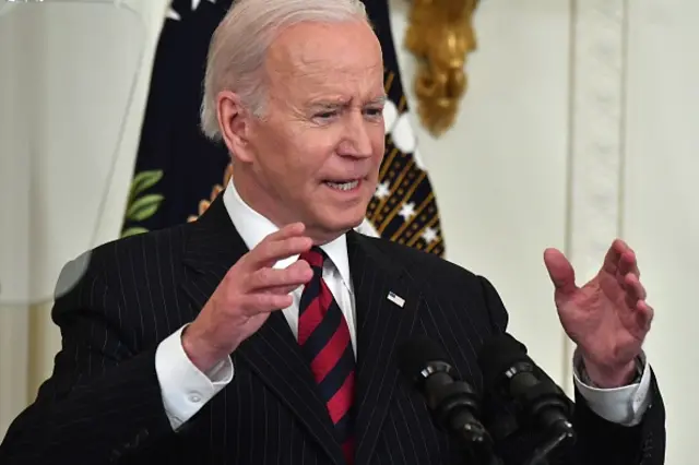 President Biden speaks to reporters