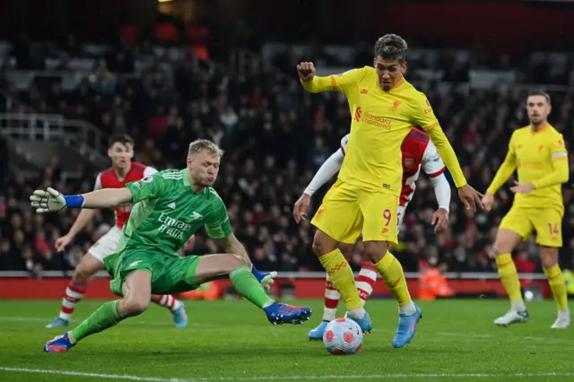 Roberto Firmino scores for Liverpool