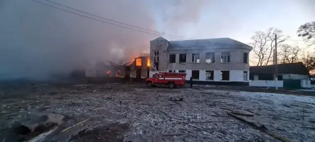 The remains of the shelling in Merefa