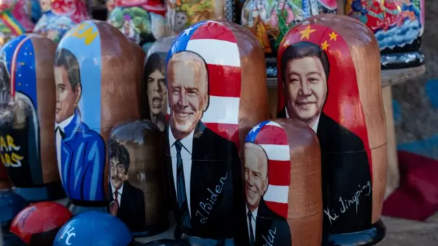 Nesting dolls, pictured in Kyiv last month