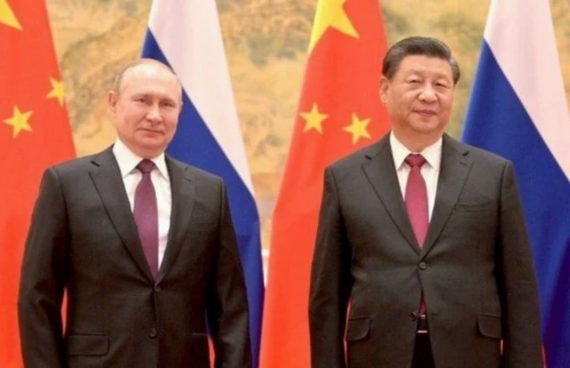 Russian President Vladimir Putin and Chinese President Xi Jinping in Beijing, China, 4 February 2022