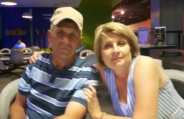 Oksana pictured with her dad in 2019