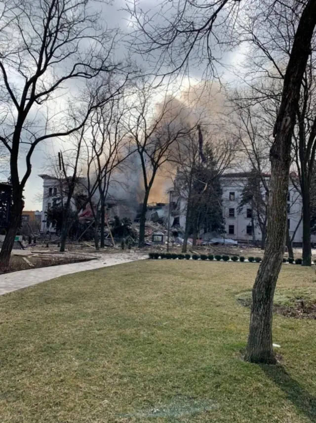 The theatre after the bombing