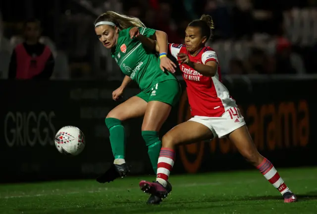 Arsenal and Coventry battle