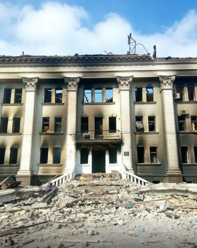 Mariupol theatre, which was destroyed by a Russian air strike - according to Ukrainian authorities