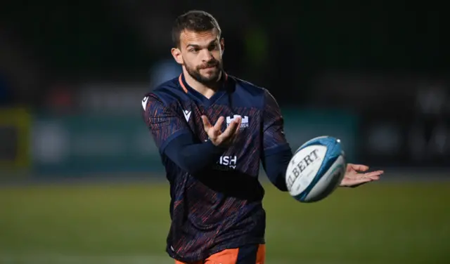 Edinburgh winger Ramiro Moyano warms up