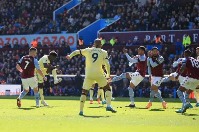 Arsenal, Bukayo Saka, goal, Aston Villa