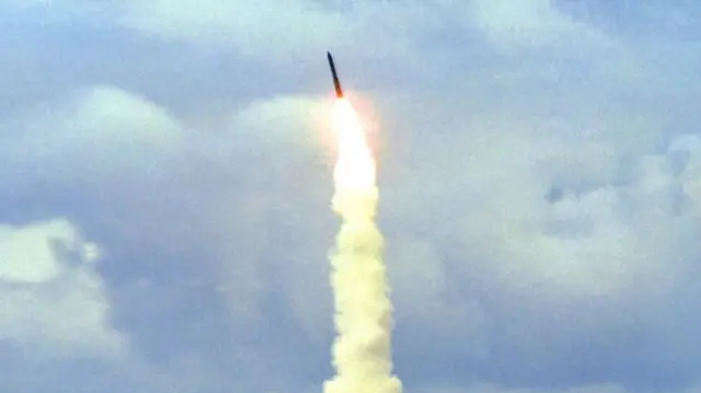 A Minuteman III intercontinental ballistic missile launch