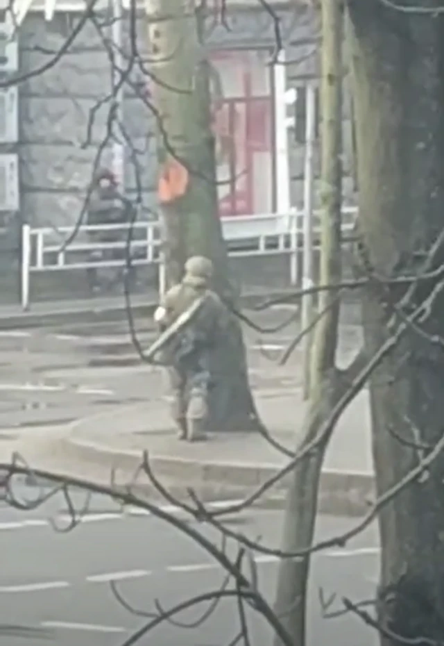 Russian man on street