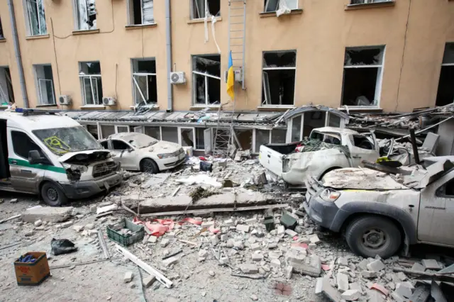 Rubble in Kharkiv