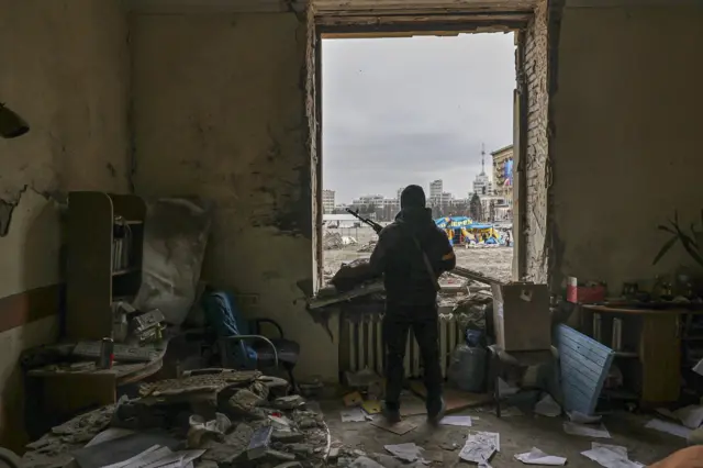 Aftermath of shelling in Kharkiv, Ukraine