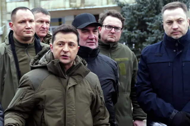 President Zelensky attended military training exercises in Kherson on 12 February