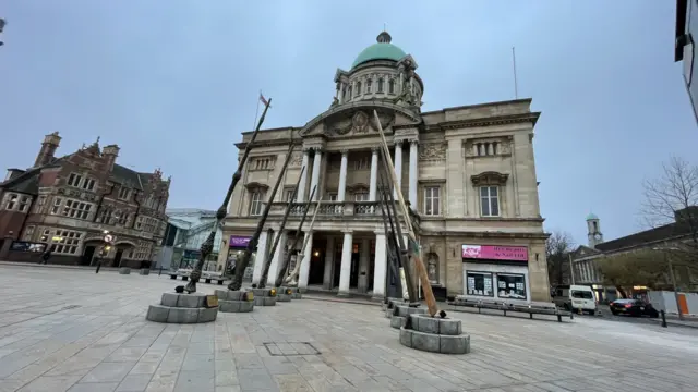 Harry Potter wands in Queen Victoria Square, Hull